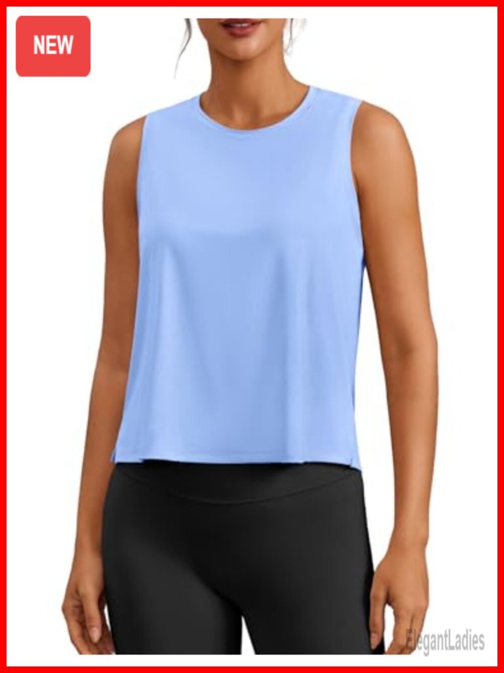 Ice Silk Athletic Tank Top Relaxed Fit Cropped Yoga Workout